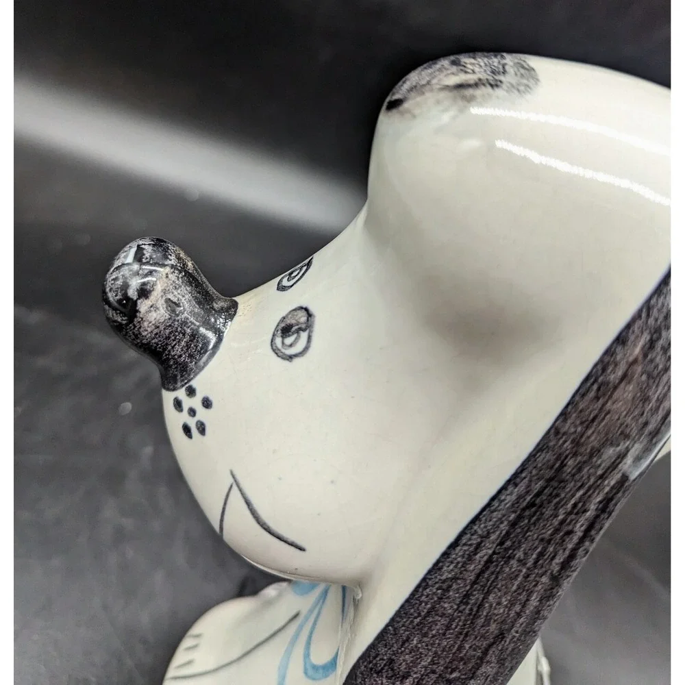 Vintage Whimsical Anthropomorphic Dog Puppy Ceramic Coin‎ Bank Figurine 7.5